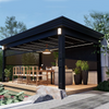 Outdoor Aluminum Pergola Gazebo with Curtains and Netting for Patio & Garden