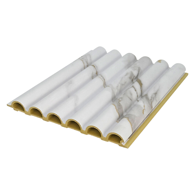 Indoor WPC 150 Six Semicircular Fluted Panels-B004-Moisture Resistant Wall Design with Thermal Insulation