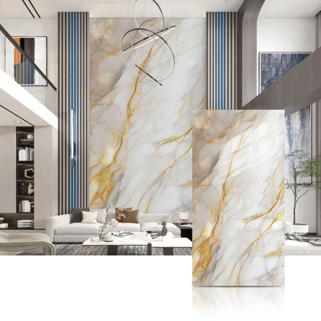 PVC Panel for Office Reception Area – Elegant Stone Texture, Waterproof & Fireproof