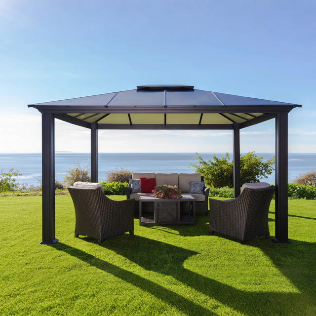 Aluminum Gazebo-Hardtop Outdoor Metal Patio Shelter