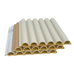 Indoor WPC 150 Six Semicircular Fluted Panels-B004-Moisture Resistant Wall Design with Thermal Insulation