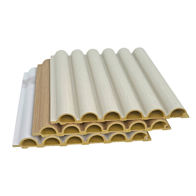 Indoor WPC 150 Six Semicircular Fluted Panels-B004-Moisture Resistant Wall Design with Thermal Insulation