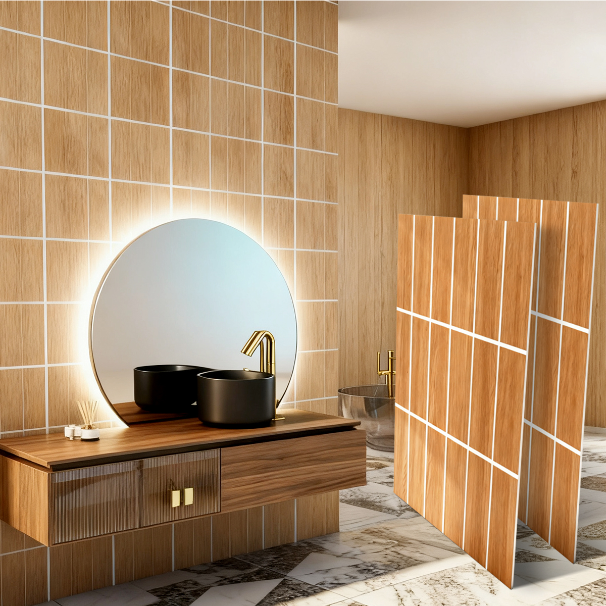 Eco-Protect SPC Decorative Wall Panel – Waterproof & Fire-Resistant Interior Cladding for Modern Spaces