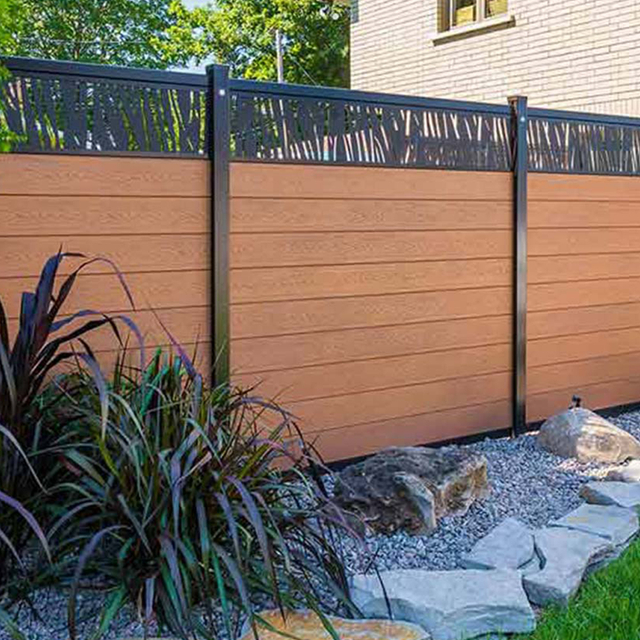 WPC Fence Panels Corrugated Metal Construction Rust Resistant