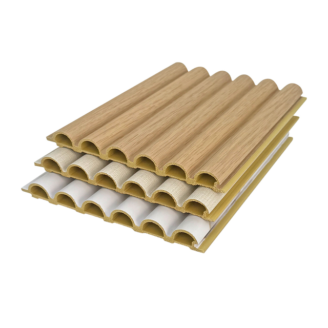 Indoor WPC 150 Six Semicircular Fluted Panels-B004-Moisture Resistant Wall Design with Thermal Insulation