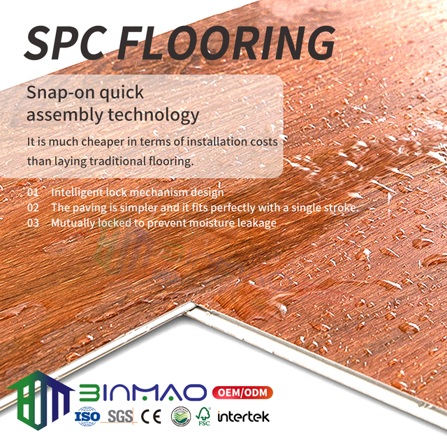Waterproof Seamless SPC Flooring for Modern Interiors – Fireproof & Eco-Friendly Vinyl Planks for Hotel, Apartment, and Office Use