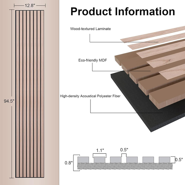 Premium Acoustic Wall Panels – Decorative Sound-Absorbing Slat Panels