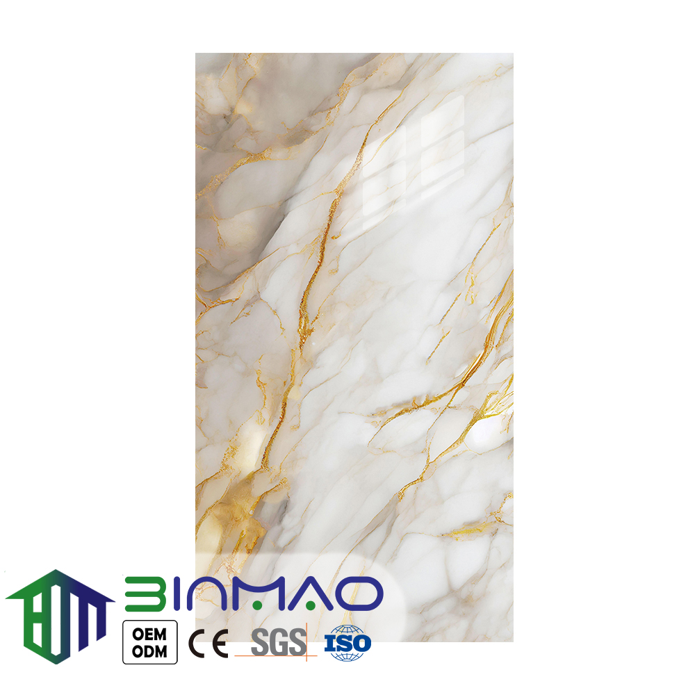 PVC Panel for Office Reception Area – Elegant Stone Texture, Waterproof & Fireproof